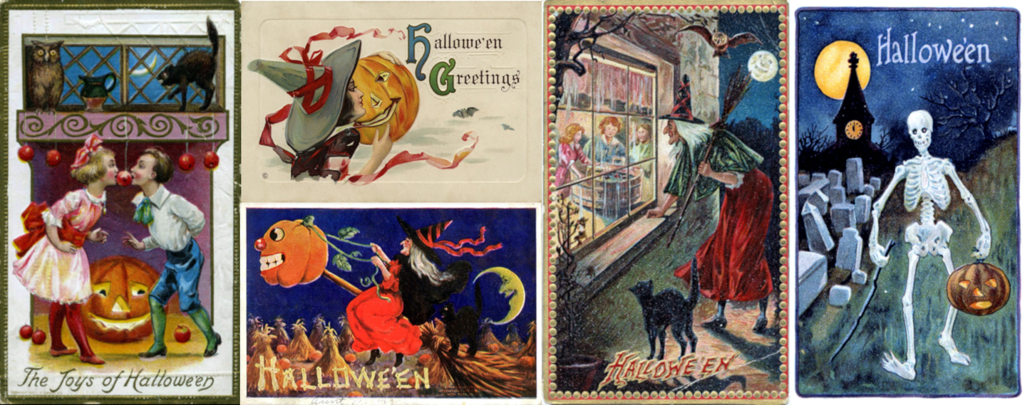 Vintage Halloween Postcard Collage Mug – 11oz Ceramic Coffee Cup with 1900s Spooky Art