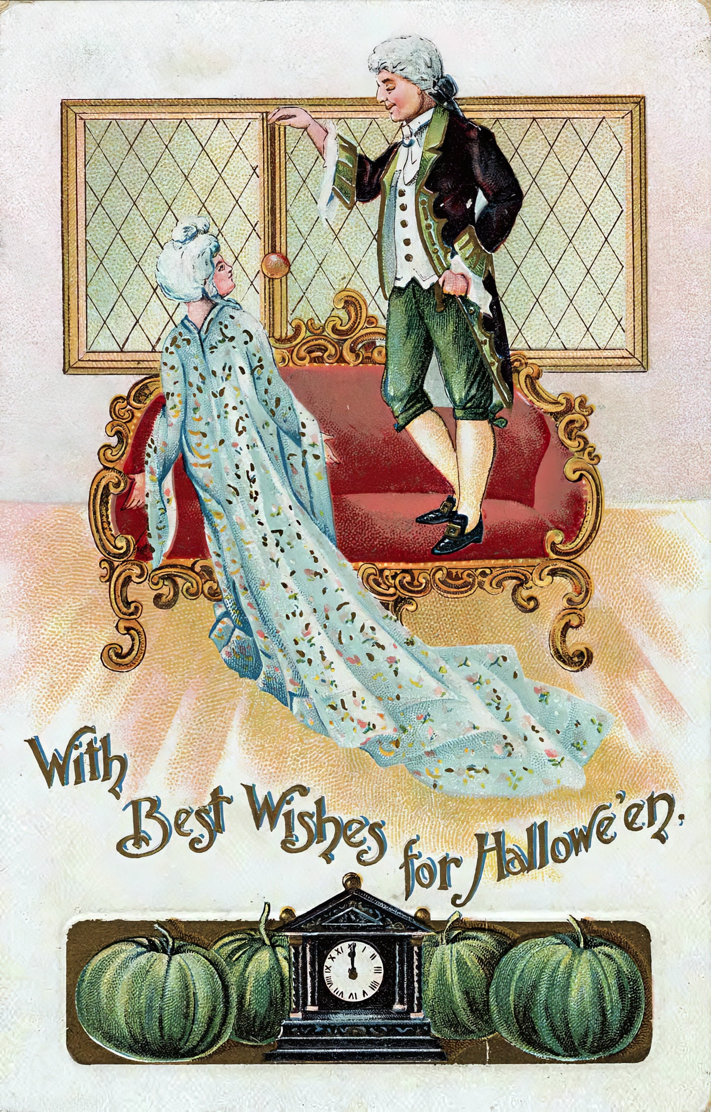 Vintage Halloween Postcard Canvas Tote — 14×16