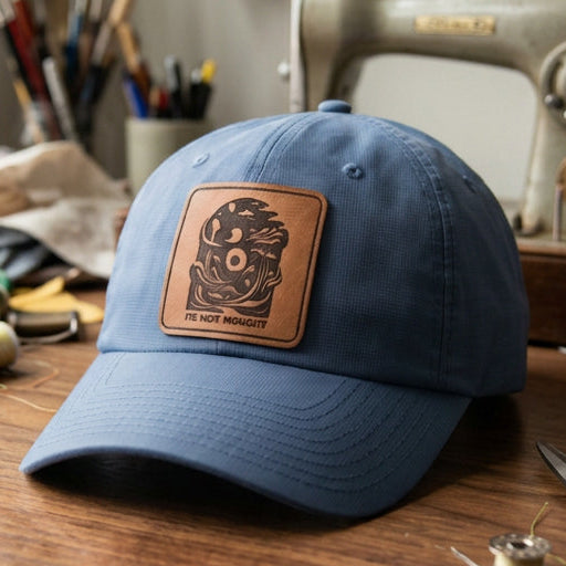 Custom Leather Patch Hat – Low Profile Performance Cap | Laser Engraved Faux Leather Logo Patch