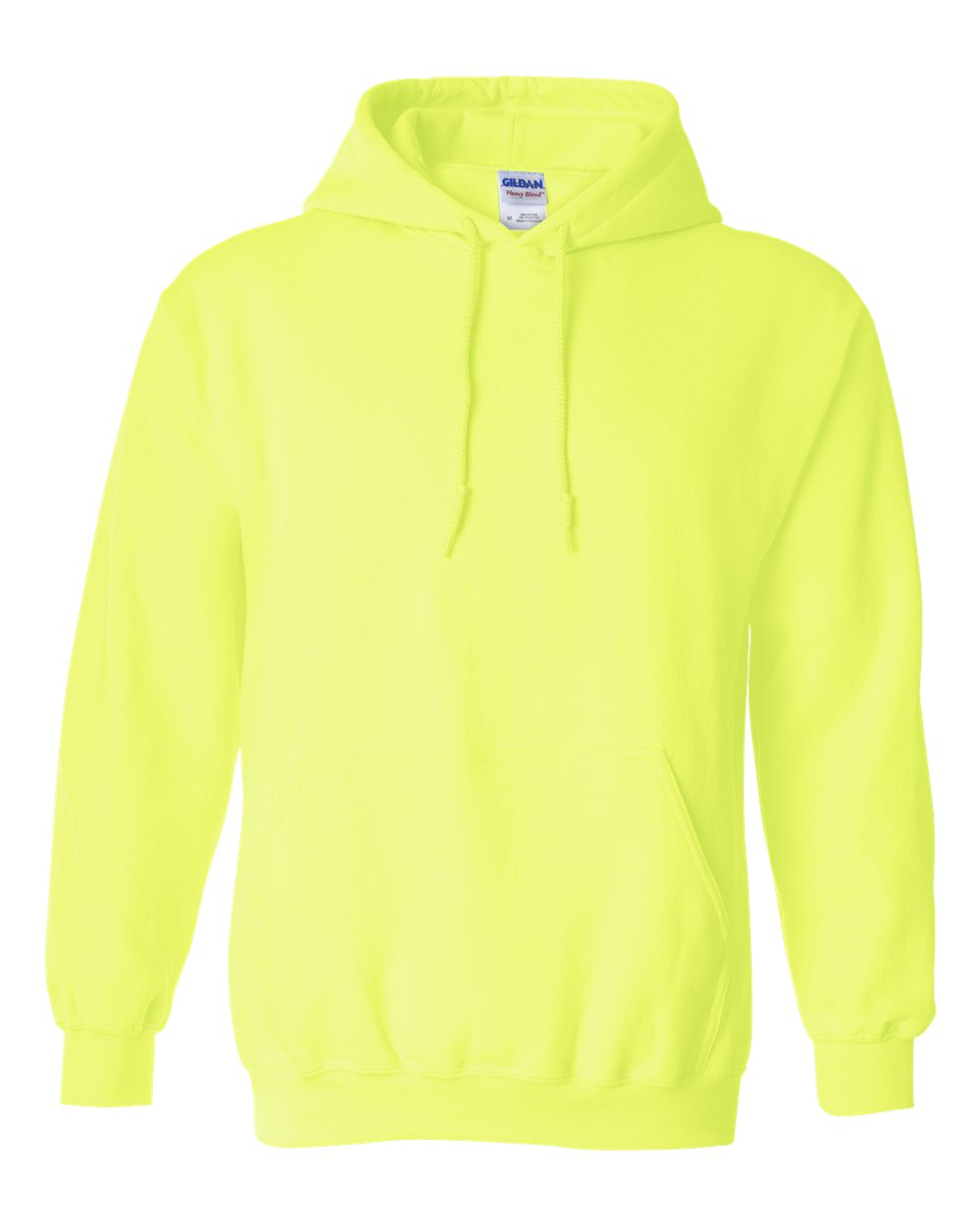 Gildan 18500 cotton blend hoodie in Safety Green
