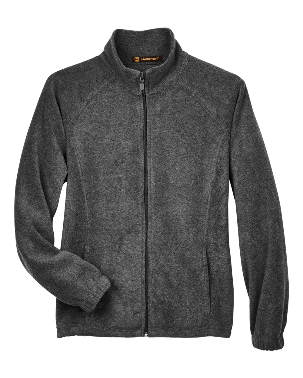 Harriton M990W Women's Full-Zip Fleece in Charcoal