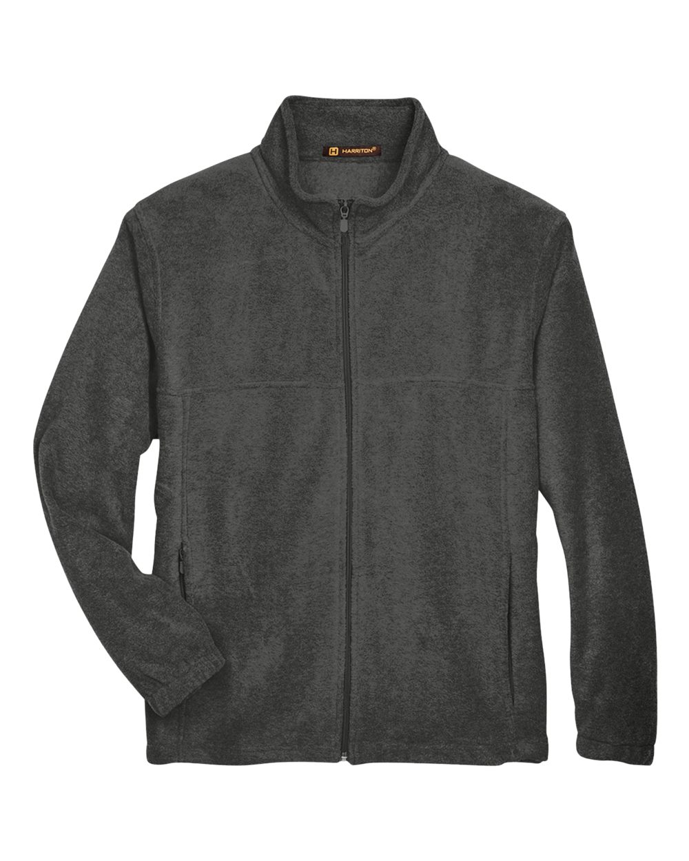 Harriton M990 Men's Full-Zip Fleece in Charcoal