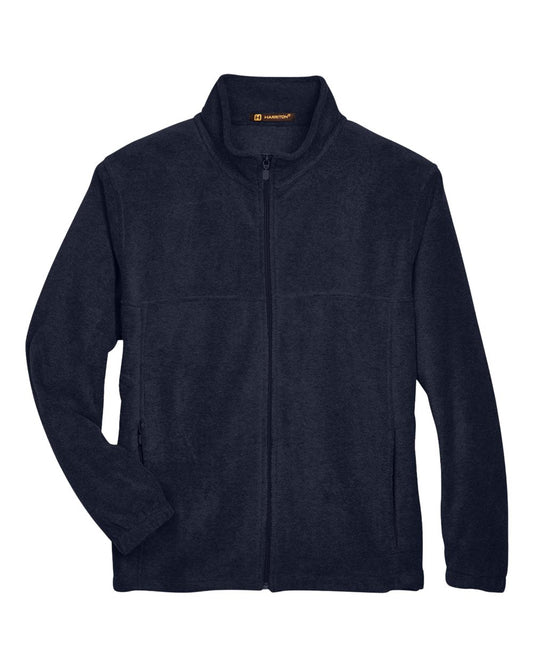 Harriton M990 Men's Full-Zip Fleece in Navy