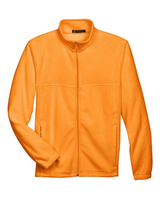 Harriton M990 Men's Full-Zip Fleece in Safety Orange