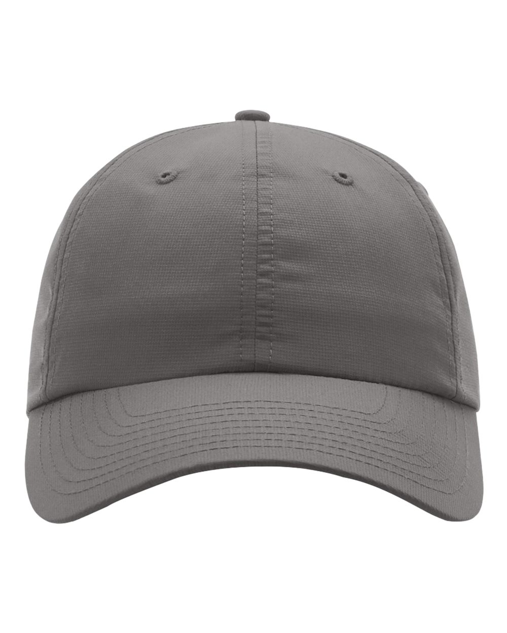 Charcoal cap for personalized text embroidery, shown front on