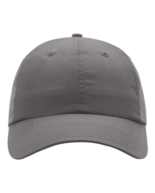 Charcoal cap for personalized text embroidery, shown front on