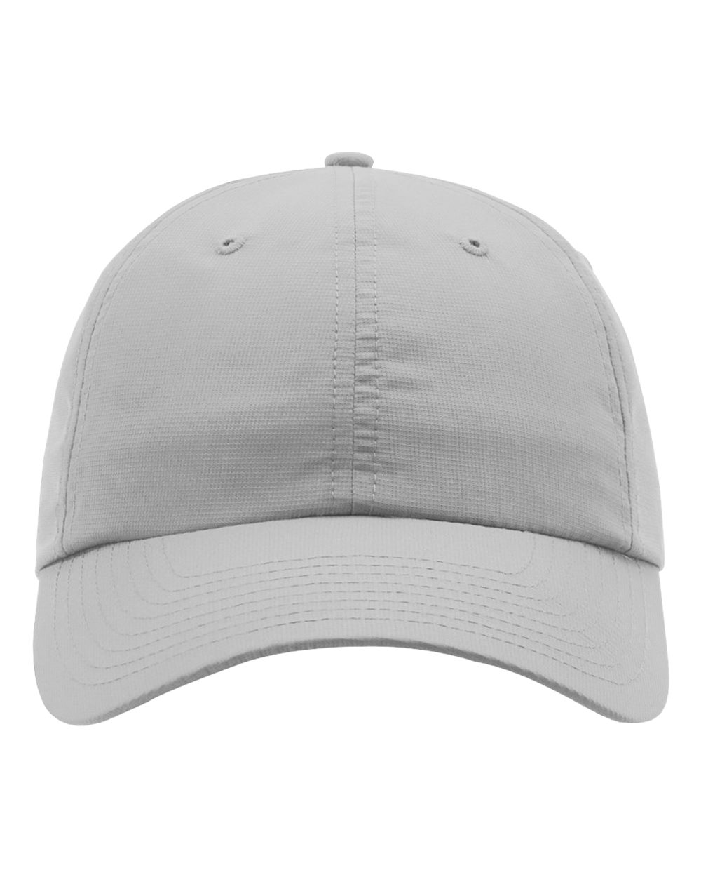 Light Grey performance cap in UPF 35 polyester, front view