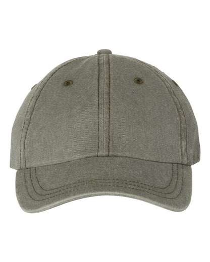 Unstructured cotton cap in Olive