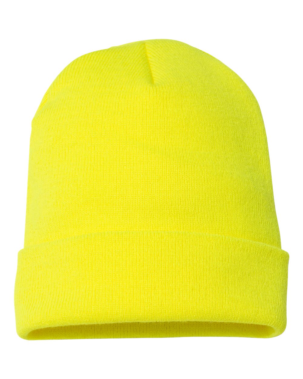 YP Classics 1501KC cuffed beanie in Safety Yellow