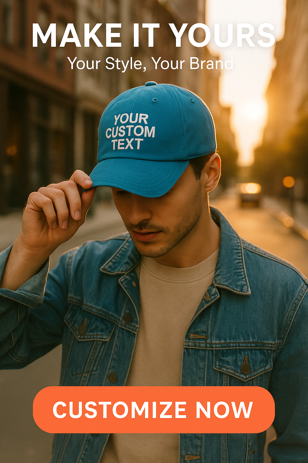 Custom Embroidered Dad Hat with Your Text – Choose Hat & Thread Color