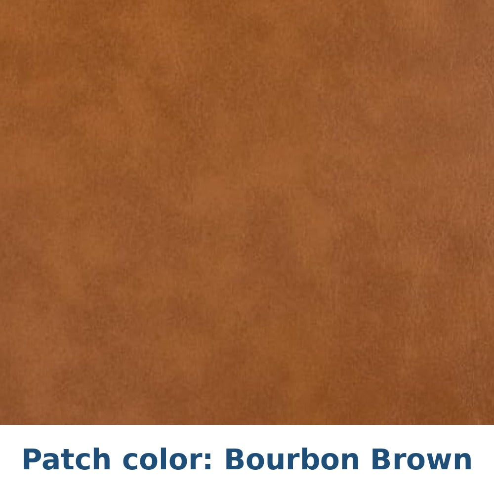 Bourbon Brown faux leather patch color swatch